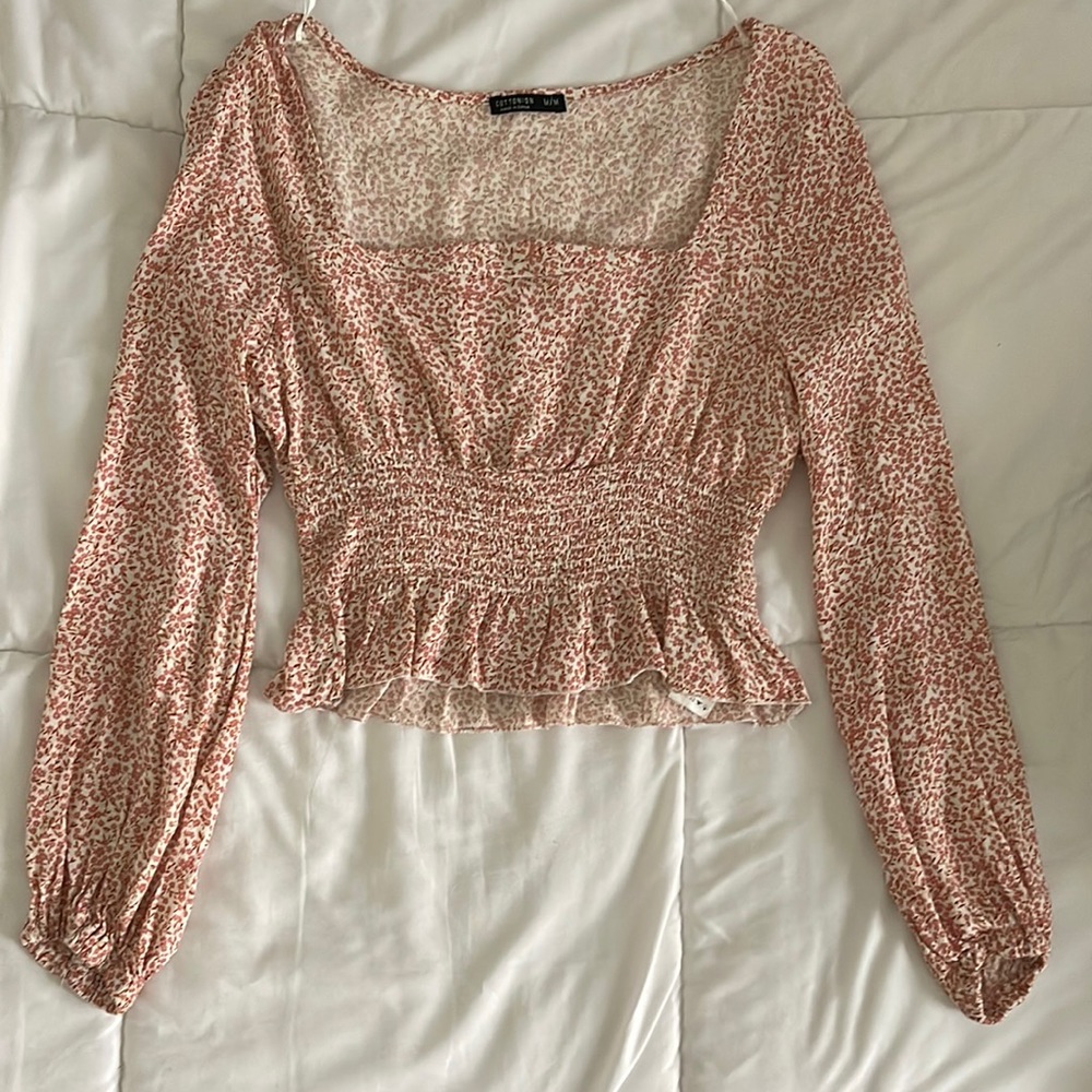 Cotton On Cropped Floral Long-Sleeve